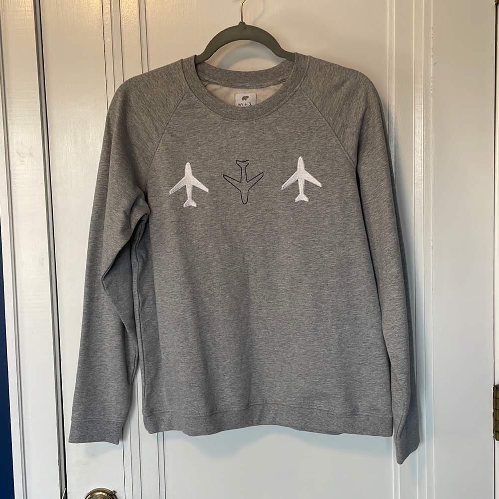 Monica and Andy airplane sweatshirt for mom